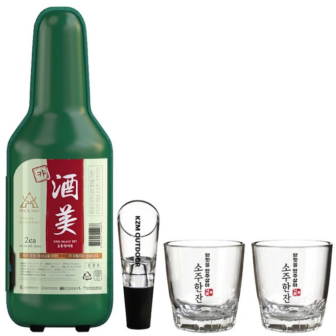 KZM OUTDOOR 燒酒杯注酒器套組, 透明, 1組
