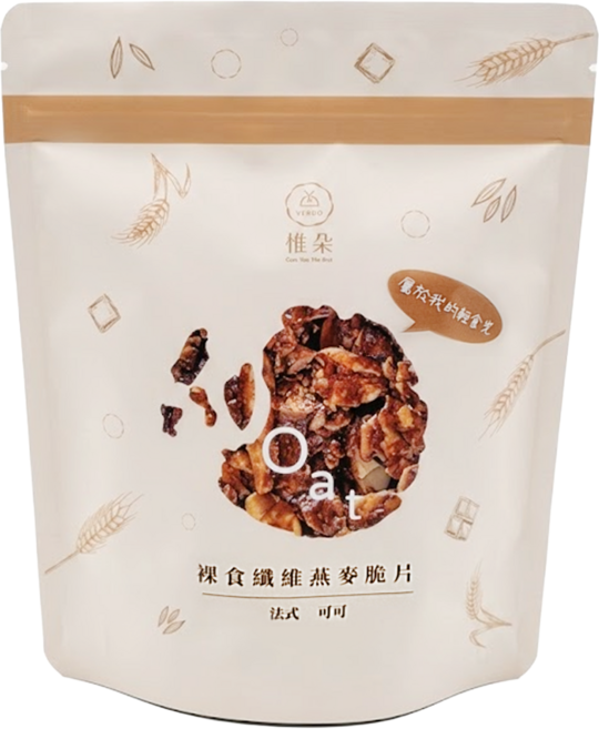VERDO 惟朵 太禓食品 裸食纖維燕麥脆餅 法式可可, 100g, 1包