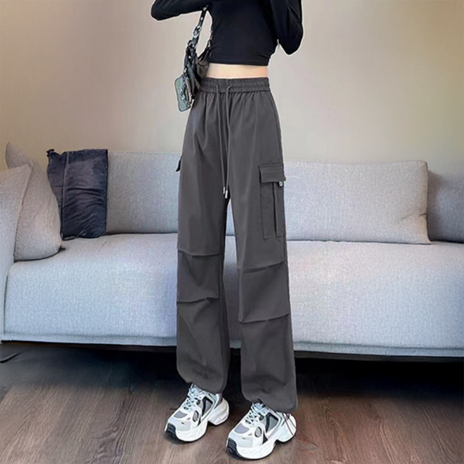 Goodif 女款工裝鬆緊帶直筒褲