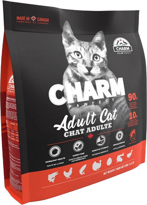 CHARM 野性魅力 成貓用 野性魅力飼料, 2kg, 1袋, 新鮮精細研磨雞肉粉