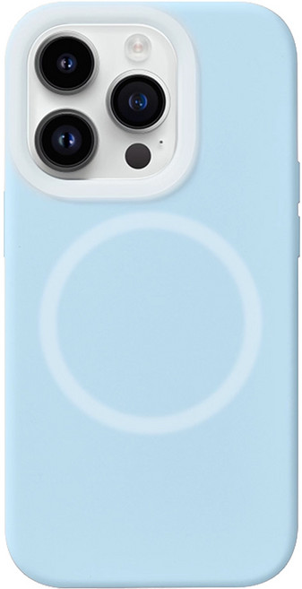無品牌 智慧型手機 保護殼 手機保護殼 iPhone 16 Pro 液態矽膠 磁吸 支援MagSafe 果凍藍 1個