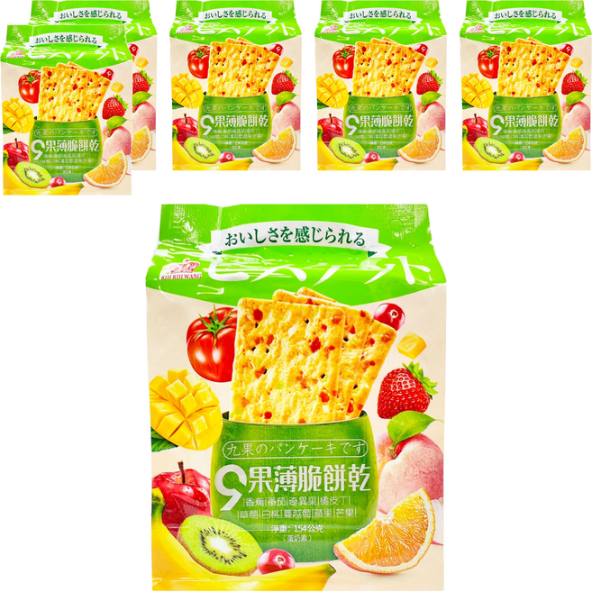 日日旺 9果薄脆餅乾, 154g, 6包