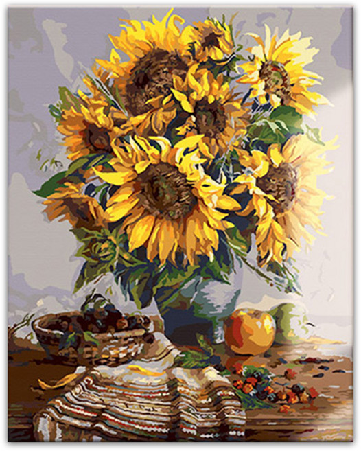ARTJOY DIY數字油畫套組 60 x 75cm 直式, 向日葵靜物, 1個