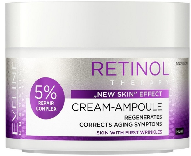 EVELINE 高濃縮安瓶精華霜 A醇再生逆齡 RETINOL 紫色, 50ml, 1罐