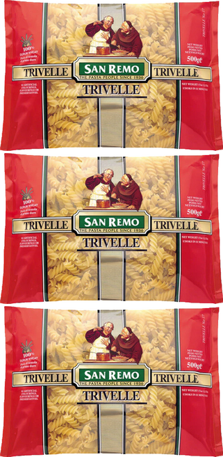 SAN REMO 大螺絲麵, 500g, 3包