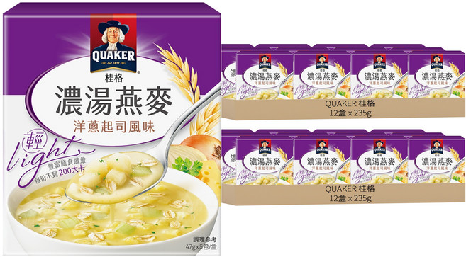QUAKER 桂格 濃湯燕麥 洋蔥起司風味 5包, 235g, 24盒