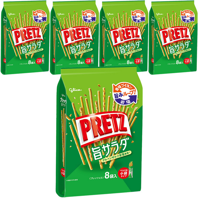 glico 格力高 PRETZ 百力滋 沙拉脆棒 8包, 117.6g, 5袋