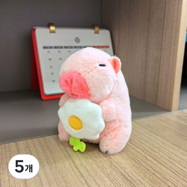 I'CLE 造型水豚絨毛娃娃鑰匙圈, 09 荷包蛋花, 12cm, 5個