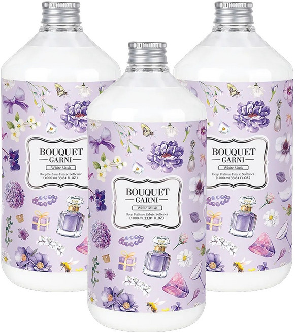 Bouquet Garni 璞珈妮衣物香氛柔軟精 白麝香, 1L, 3瓶