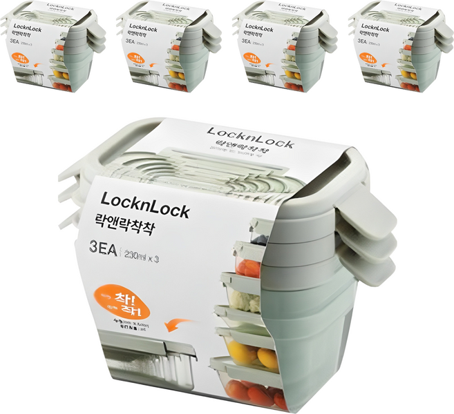 LocknLock 樂扣樂扣 密合保鮮盒, 5套, 230ml(3入)