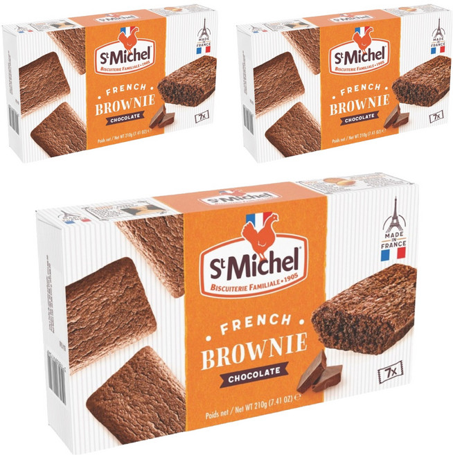 St Michel 巧克力布朗尼蛋糕, 210g, 3個