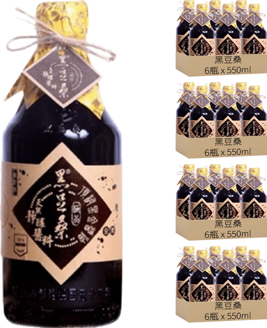 黑豆桑 天然極品黑金醬油, 550ml, 24瓶