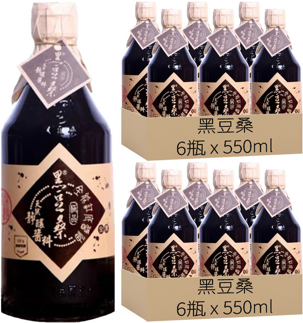 黑豆桑 天然全能缸底醬油, 550ml, 12瓶
