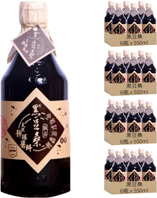 黑豆桑 天然全能缸底醬油, 550ml, 24瓶