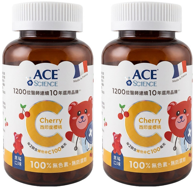 ACE SCIENCE 西印度櫻桃C軟糖, 30顆, 5.6g, 2罐