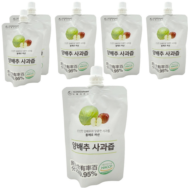 YEONDOOFARM 甘藍菜及蘋果汁, 100ml, 6包