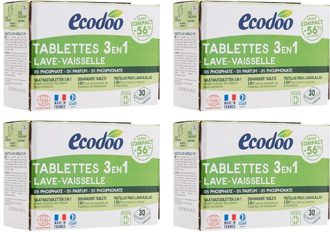 ecodoo 三效合一環保洗碗錠, 360g, 4盒