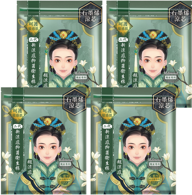 Mdmmd. 明洞國際 後宮二代系列 石墨烯超涼感抑菌衛生棉, 一般型(24.5cm), 8片, 4包