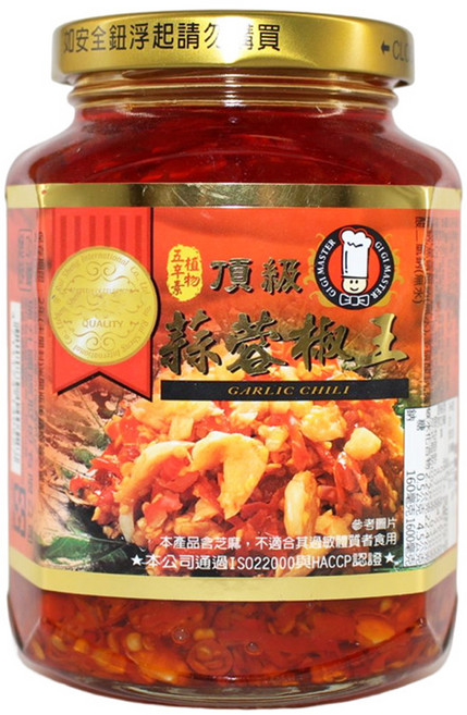 GI GI MASTER 特級廚師 頂級蒜蓉辣椒, 390g, 1罐
