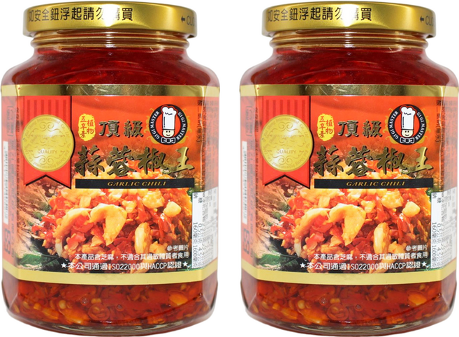 GI GI MASTER 特級廚師 頂級蒜蓉辣椒, 390g, 2罐
