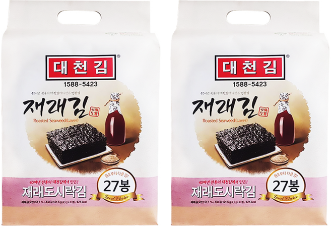 DAE CHUN GIM 大川 傳統海苔 27入, 121.5g, 2袋