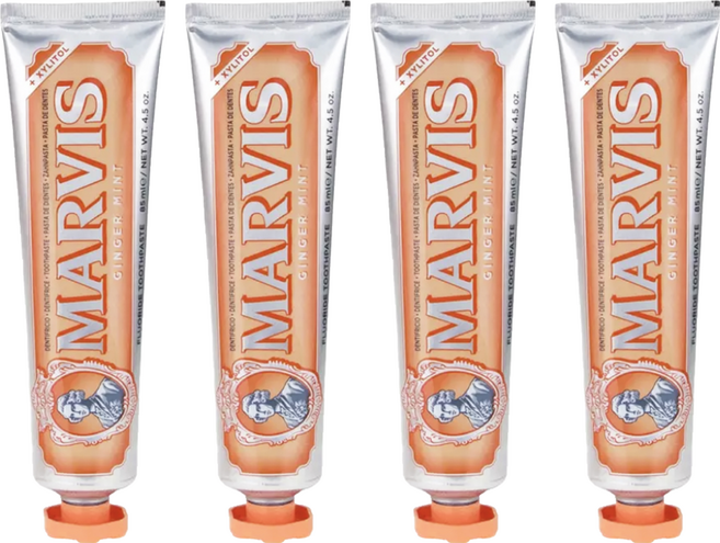 MARVIS 台灣公司貨 義大利頂級牙膏 生薑薄荷, 85ml, 4條