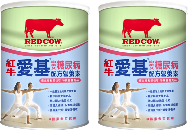 RED COW 紅牛 愛基均衡及糖尿病配方營養素, 900g, 2罐