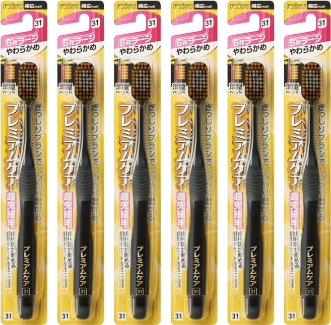 EBiSU 惠百施 6列寬頭牙刷 顏色隨機, 1入, 6支