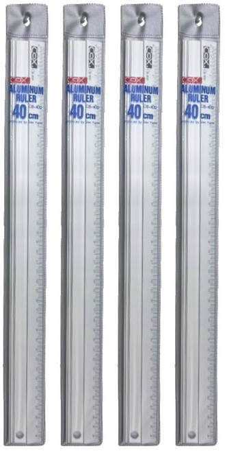 CoX 三燕興業 鋁合金直尺 CB-400 40cm, 4個, 銀色