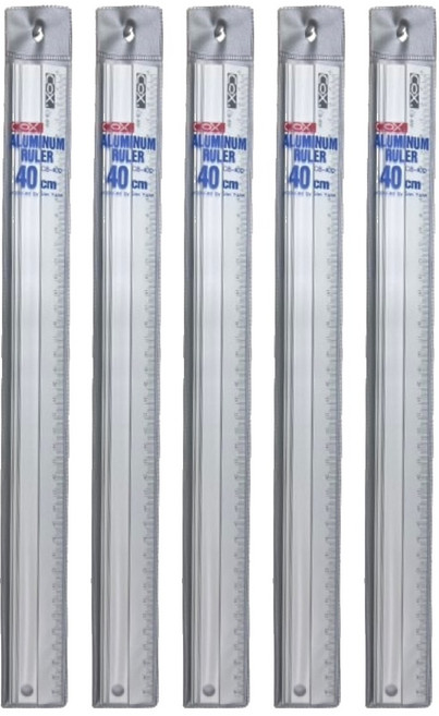 CoX 三燕興業 鋁合金直尺 CB-400 40cm, 5個, 銀色