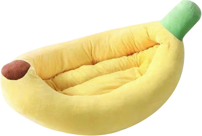 造型狗窩寵物床 適用10kg 750*450*100mm 毛絨毯材質, 香蕉, 1個