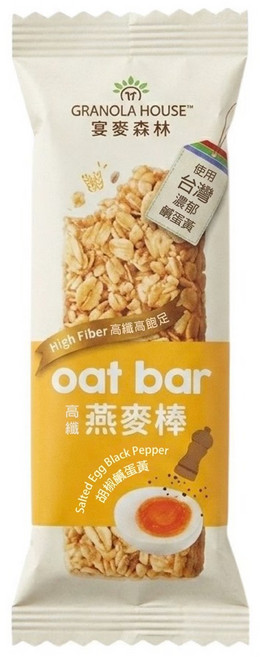 GRANOLA HOUSE 宴麥森林 高纖脆燕麥棒 胡椒鹹蛋黃, 32g, 1支