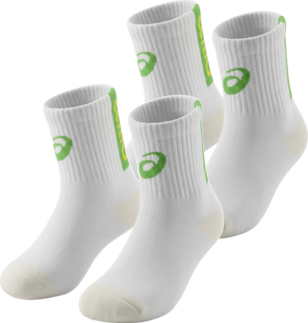 ASICS 亞瑟士 兒童款 中筒襪, 白色, 2雙