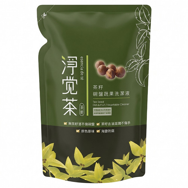 TEAPOWER 茶寶 淨覺茶 茶籽蔬果碗盤洗潔液 補充包, 700ml, 1包