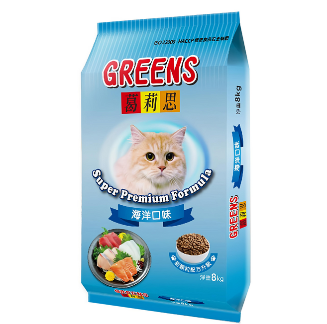 GREENS 葛莉思 貓飼料 海洋口味 8kg 添加脂肪酸 添加膳食纖維, 1袋