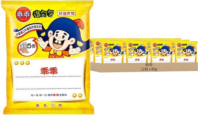 乖乖 玉米脆條 五香口味, 80g, 12包