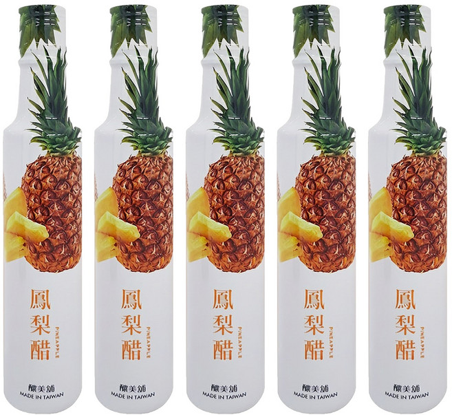 100%鳳梨釀造 鳳梨果醋, 250ml, 5瓶