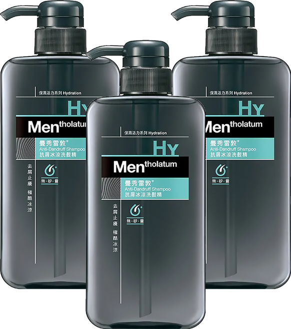 MENTHOLATUM 曼秀雷敦 抗屑冰涼洗髮精 薄荷 + 柑橘, 3瓶