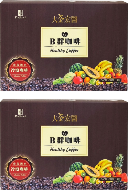 BioBank 大金宏醫 宏醫百大酵素B群機能性咖啡, 5g, 10包, 2盒