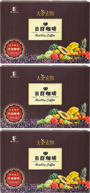 BioBank 大金宏醫 宏醫百大酵素B群機能性咖啡, 5g, 10包, 3盒