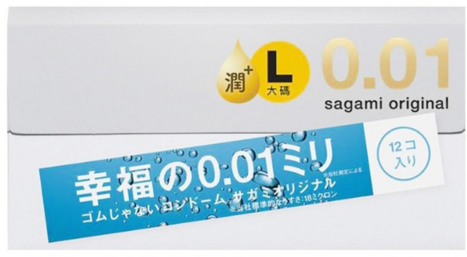 SAGAMI 相模 元祖 001 極潤裝衛生套 大碼 L, 1盒, 12片