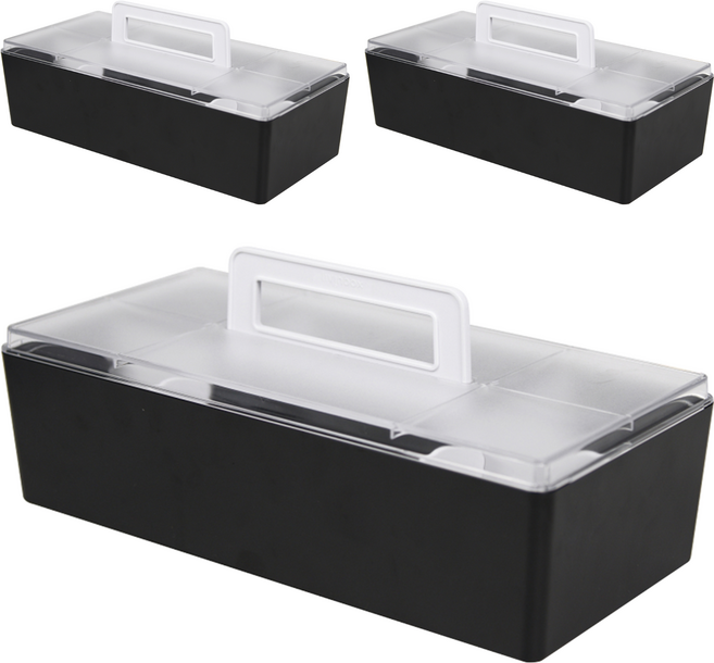 SHUTER 樹德 手提收納盒 CTB-3215L 325 x 154 x 134.6mm, 黑色, 3個