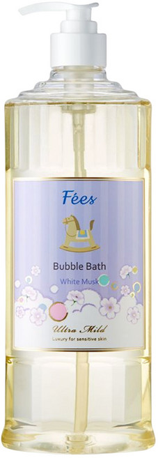 Fees BEBE 嬰兒柔護泡泡露 白麝香, 600ml, 1瓶