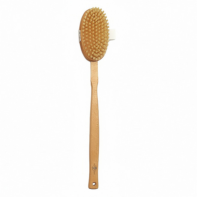 Braun Wettberg 珀薇 德國製 白豚鬃長柄放鬆沐浴按摩刷, 木質色, 1入, 1支