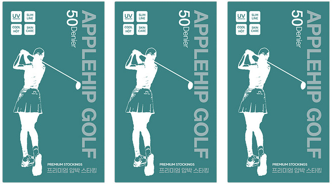 APPLEHIP 高級壓力高爾夫九分褲襪 50D 3件組