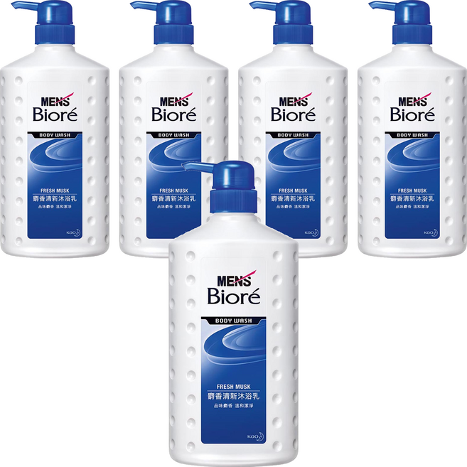 Men's Biore 男性清新沐浴乳 麝香 750ml, 5瓶