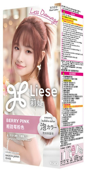Liese 莉婕 泡沫染髮劑, 輕甜莓粉色, 1個