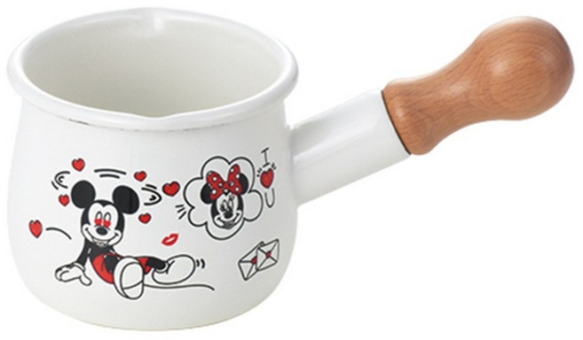 Tamahashi 搪瓷牛奶鍋直火 550ml, 195mm, 米奇, 1個