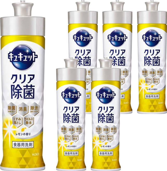 Kao 花王 Cucute 珂珂透 洗碗精 檸檬香, 220ml, 6瓶