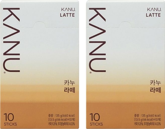 KANU 漸層奶香拿鐵咖啡, 13.5g, 10條, 2盒